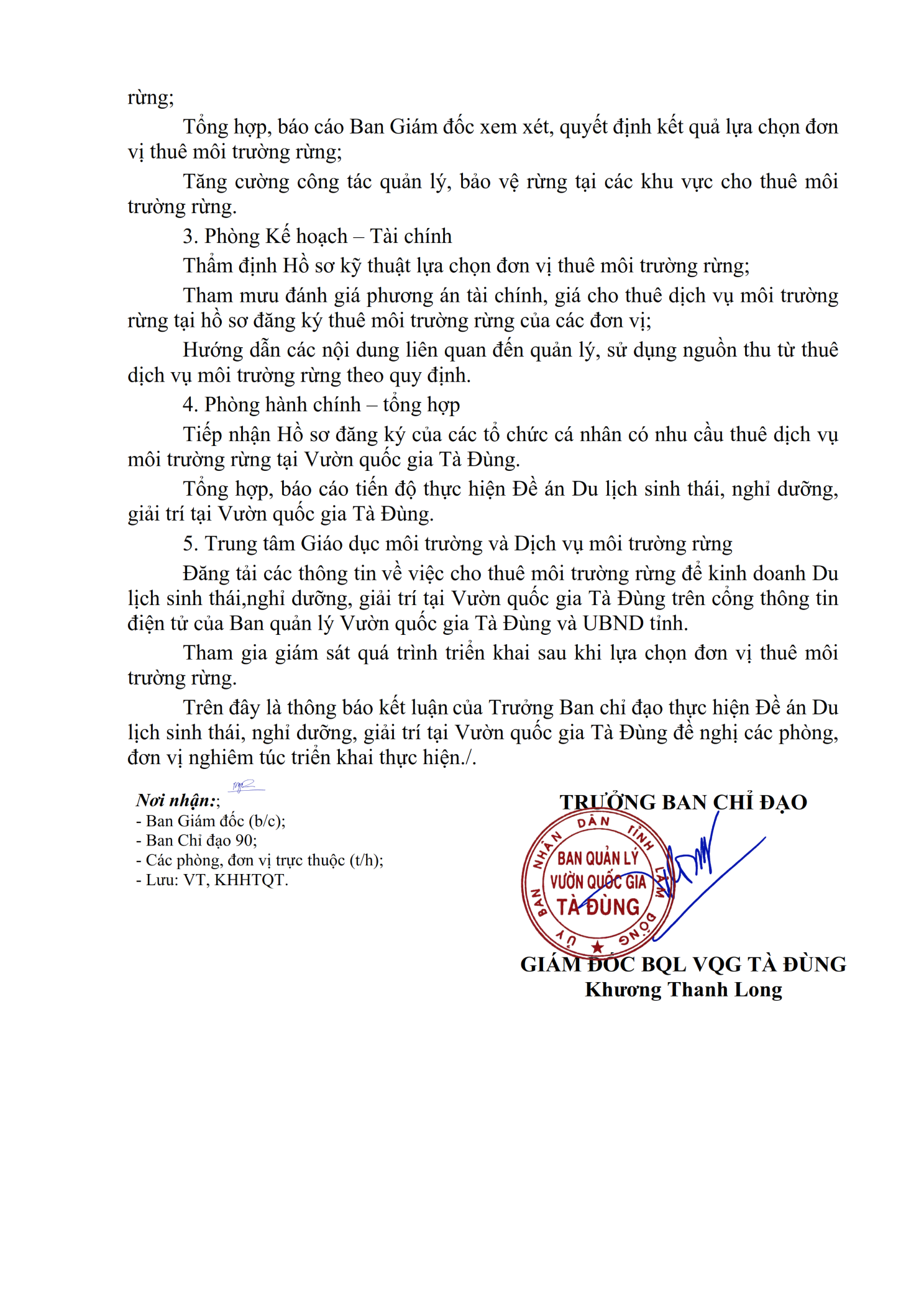 THÔNG BÁO KẾT LUẬN CỦA BAN CHỈ ĐẠO ĐỀ ÁN 002