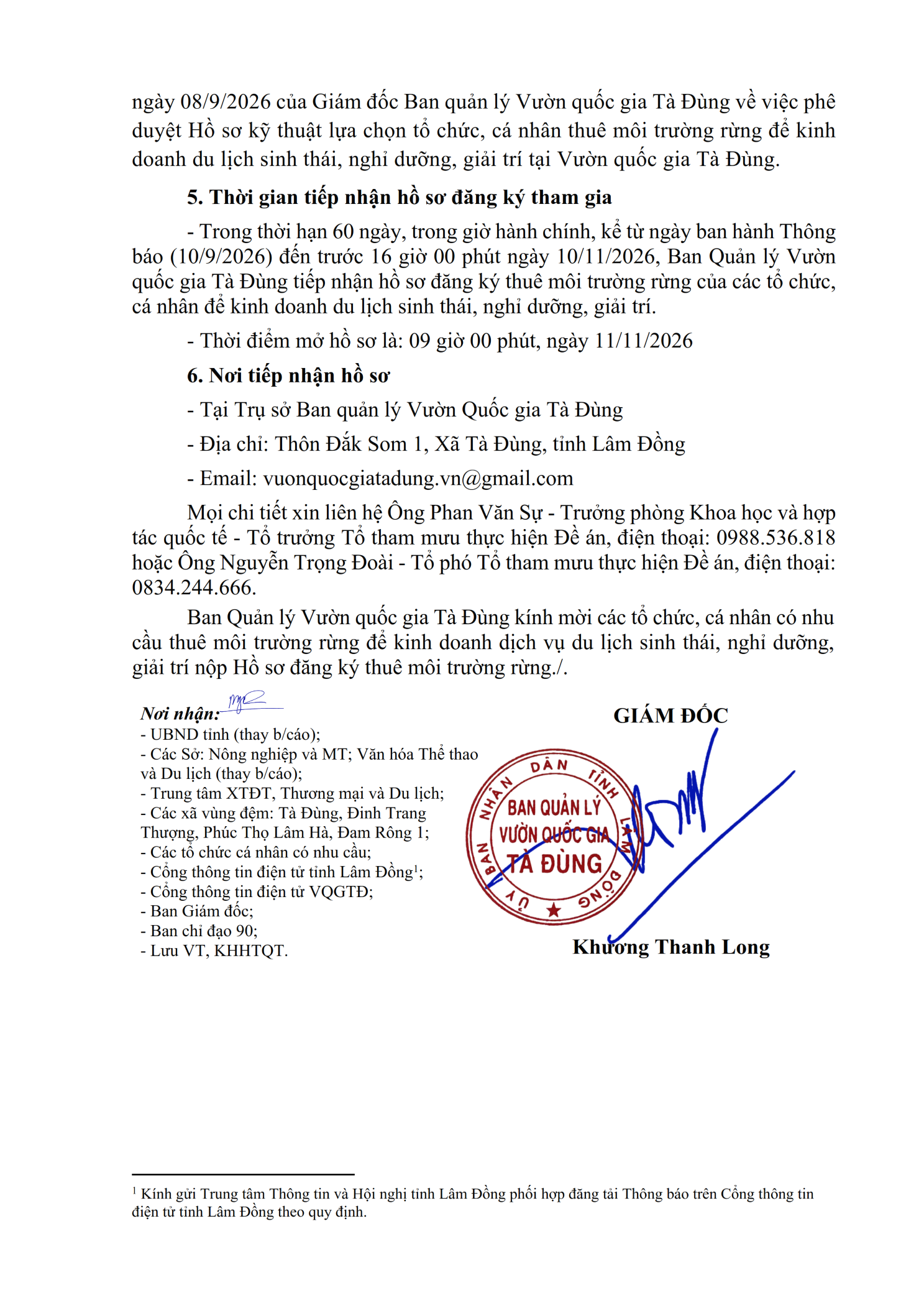 8. THÔNG BÁO CHO THUÊ MTR 003