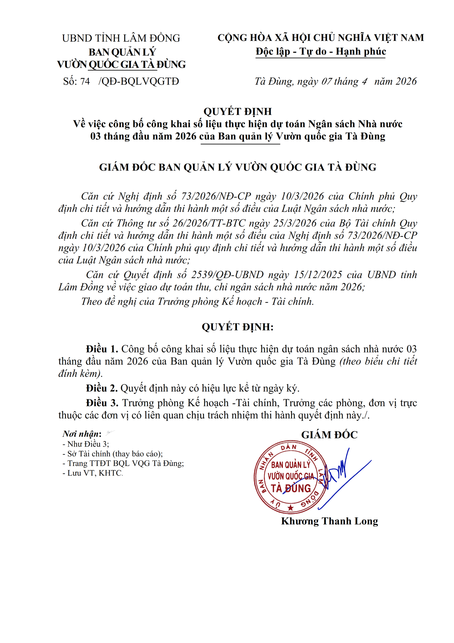 QĐ CONG KHAI TINH HINH THUC HIEN DU TOAN NSNN 03 THANG DAU NAM 2026.signed 001