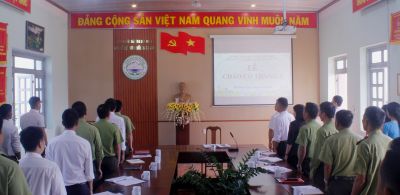 Ban Quản lý Vườn quốc gia Tà đùng tổ chức Lễ chào cờ tháng 03/2024