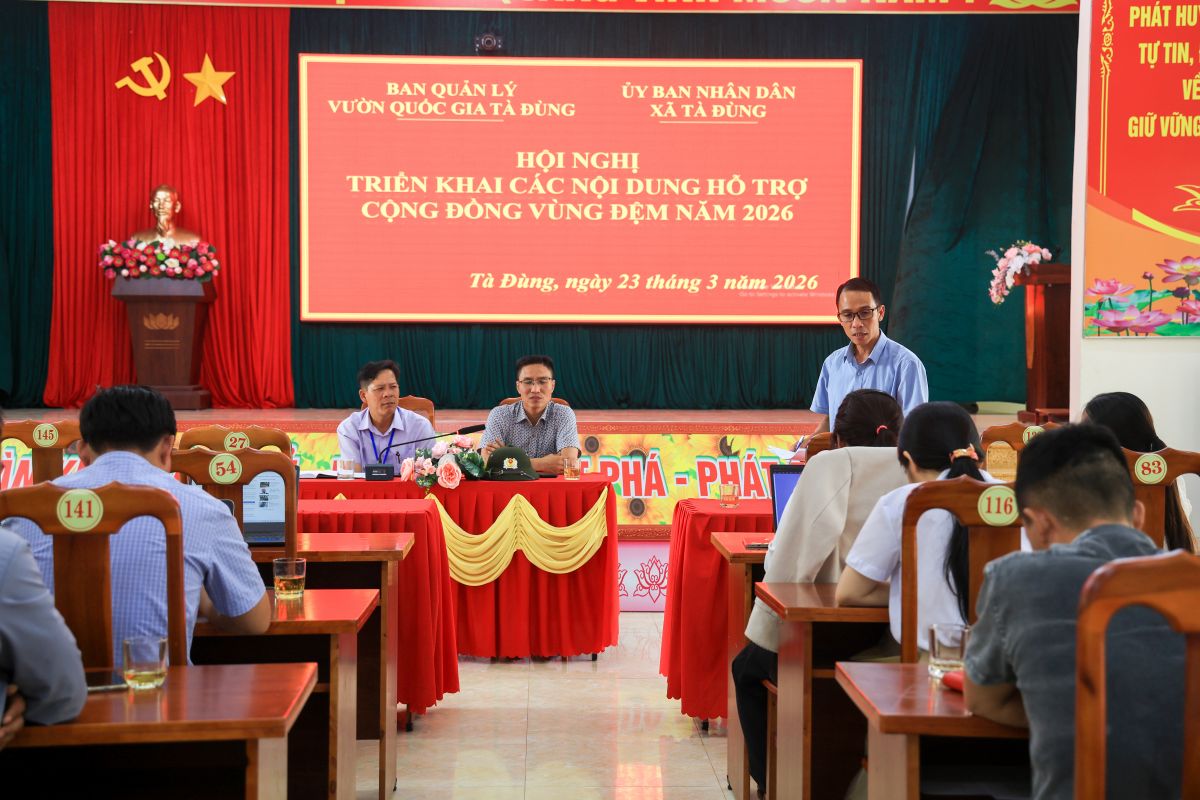 Triển khai chương tr&igrave;nh hỗ trợ v&ugrave;ng đệm tại Vườn quốc gia T&agrave; Đ&ugrave;ng năm 2026