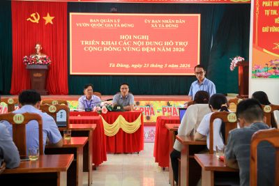 Triển khai chương tr&igrave;nh hỗ trợ v&ugrave;ng đệm tại Vườn quốc gia T&agrave; Đ&ugrave;ng năm 2026