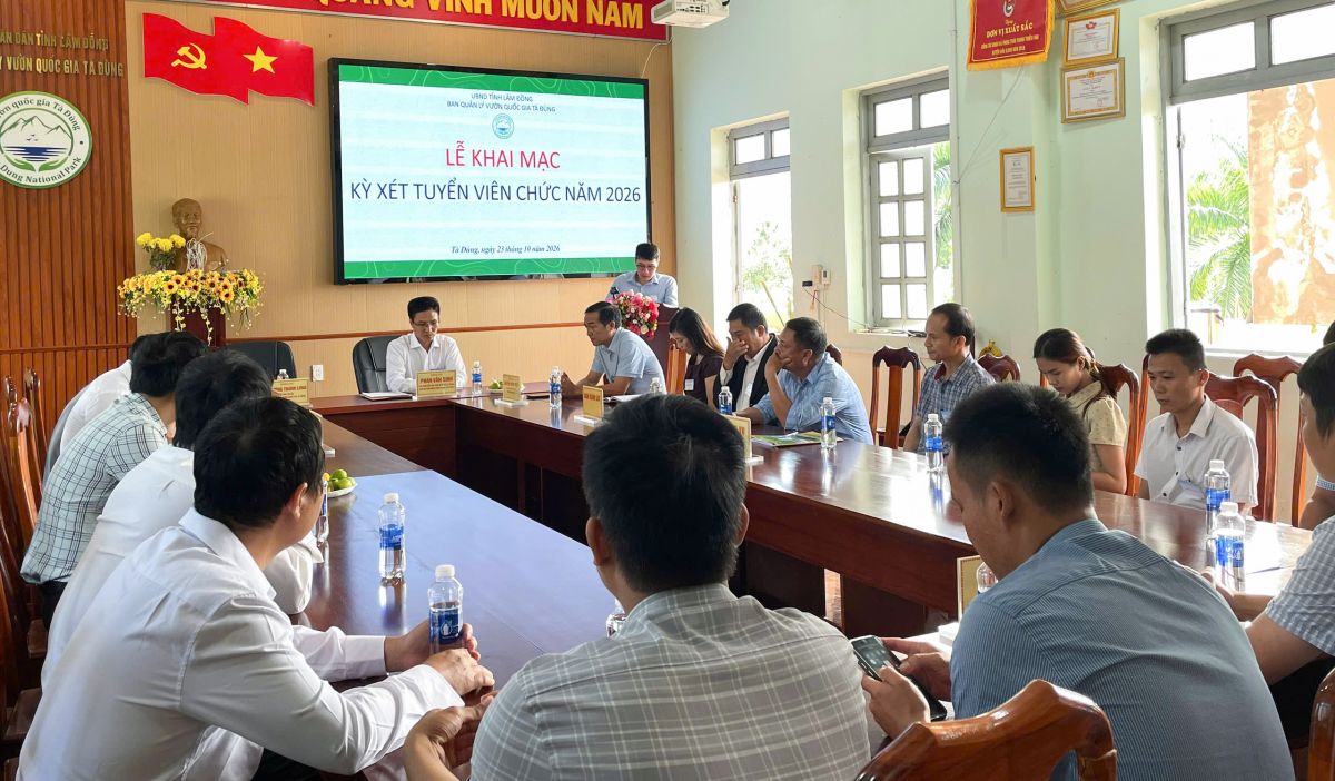 Ban Quản l&yacute; Vườn quốc gia T&agrave; Đ&ugrave;ng khai mạc kỳ x&eacute;t tuyển vi&ecirc;n chức năm 2026